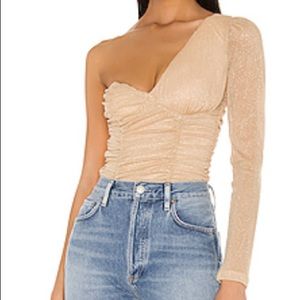 MAJORELLE Shimmery Gold Bodysuit!